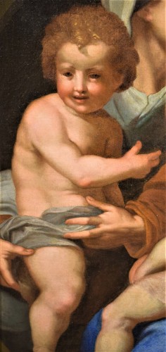 Antiquités - Sainte Famille, Elisabeth et Jean Baptiste - École italienne du XVIe siècle, cercle Andrea del Sarto -